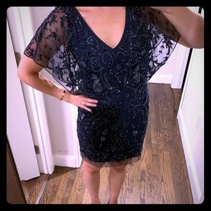Beaded Navy Mini Dress